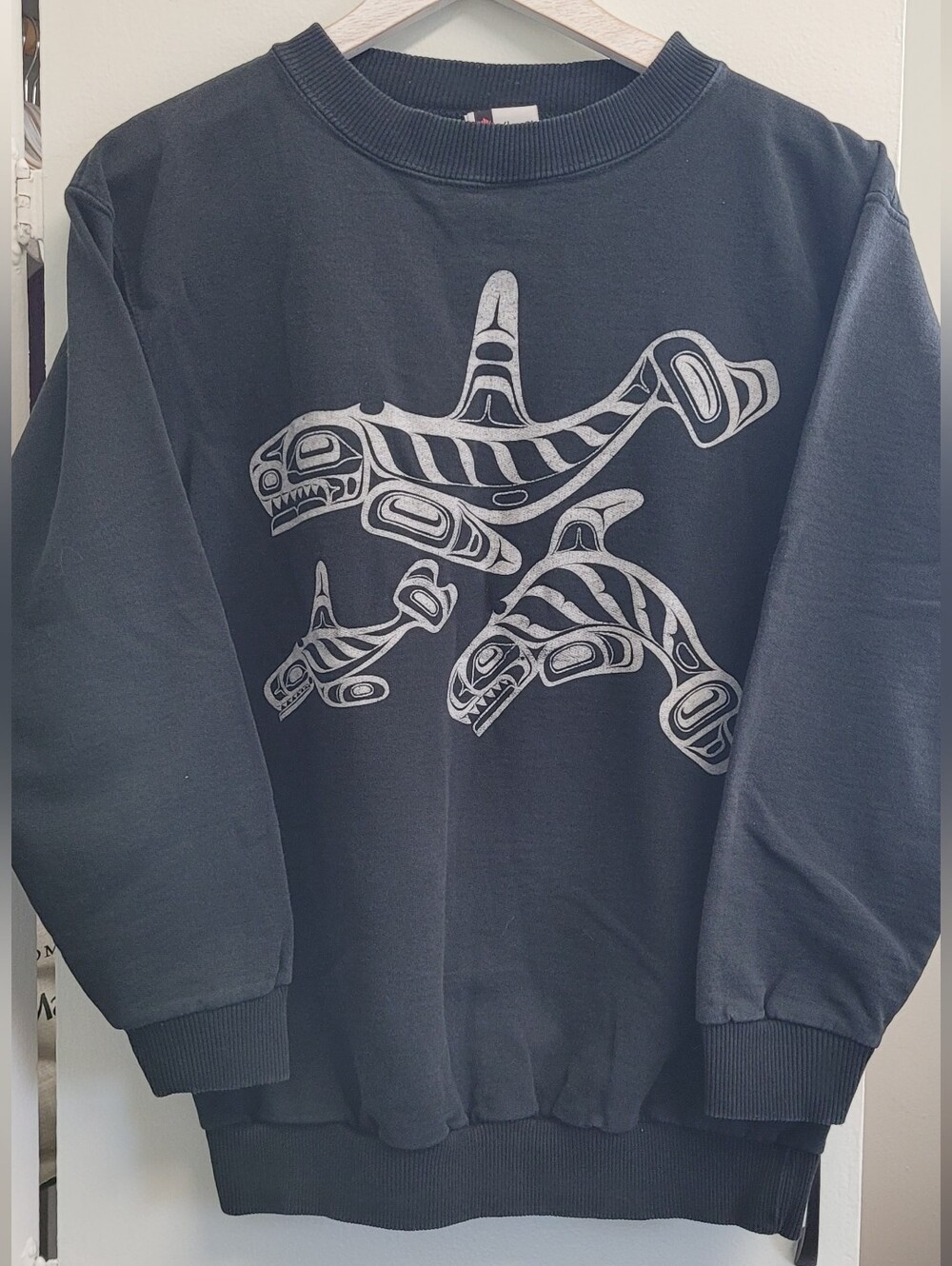Vintage Crewneck Sweatshirt with Orca Print